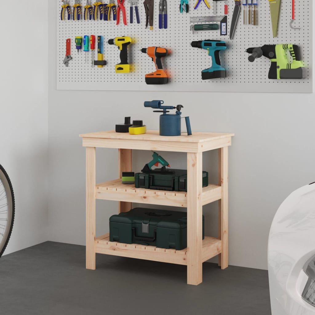 vidaXL Werkbank Grenenhout 78,5x50x80 cm - 35% Korting