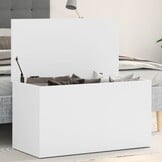 Opbergkist bewerkt hout wit 84x42x46 cm - 34% Korting