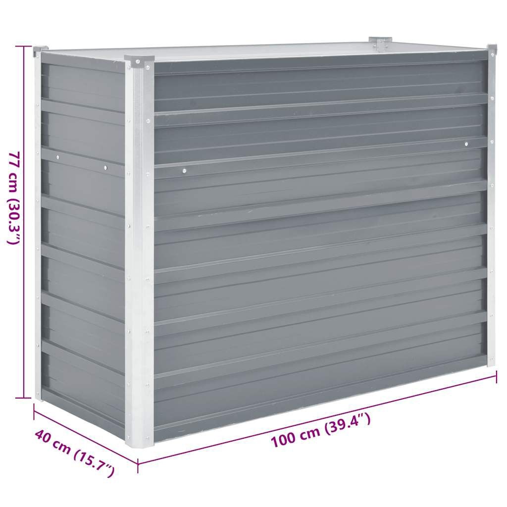 Verhoogde Plantenbak 100x40x77cm Grijs Staal - 34% Korting
