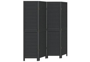 Kamerscherm Zwart Paulowniahout 4 Panelen - 43% Korting
