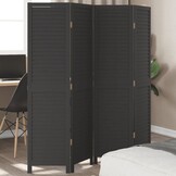 vidaXL Kamerscherm 4 Panelen Paulowniahout Zwart - 30% Korting