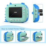 Kindercamera Instant Blauw - 20MP Dubbele Camera met Direct Print & 32GB SD