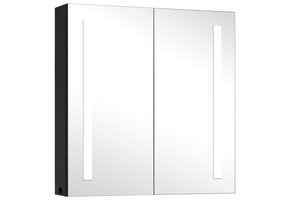 Badkamerkast met spiegel en LED, Grijs, 62x14x60 cm - 43% Korting