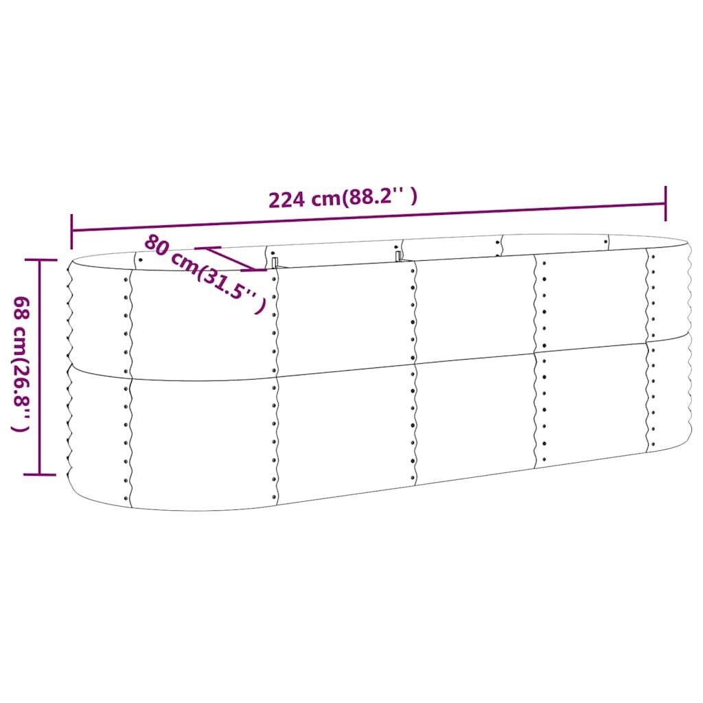 Verhoogde plantenbak Staal Antraciet 224x80x68 cm - 34% Korting!