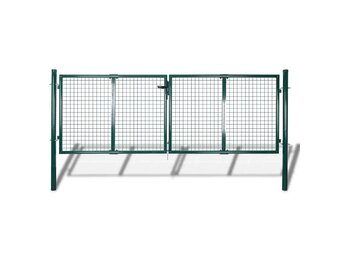 Robuuste Stalen Poort 306x150cm Groen (55% Korting)