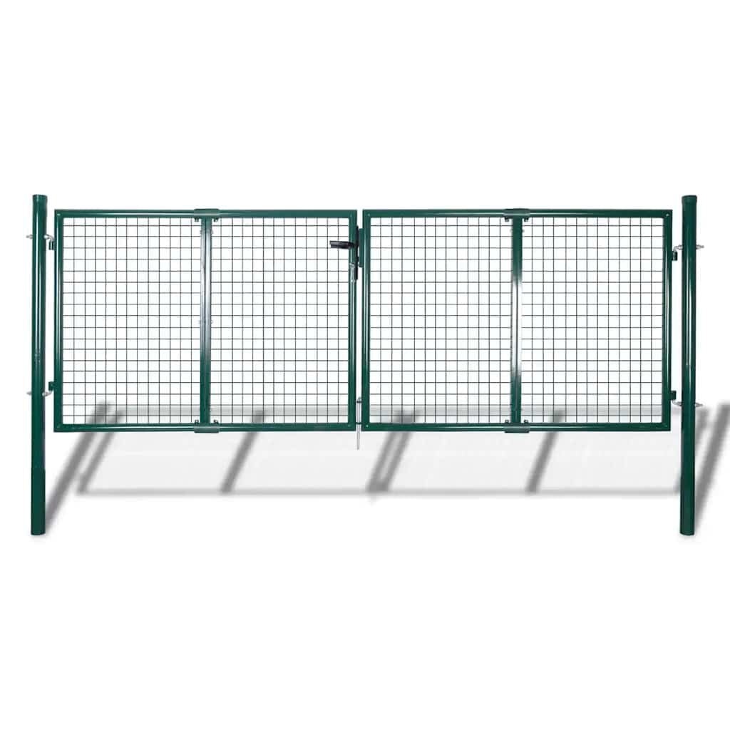 Robuuste Stalen Poort 306x150cm Groen (55% Korting)