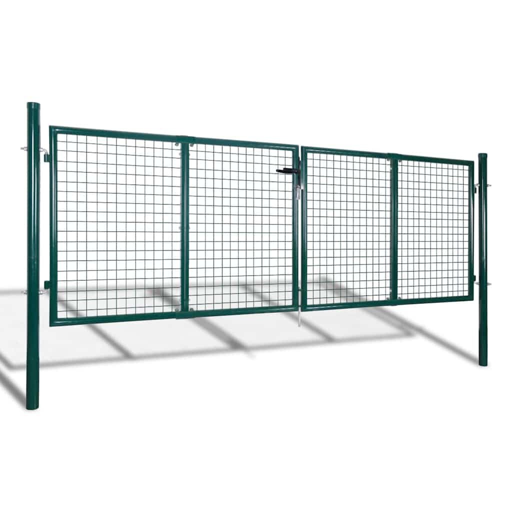 Robuuste Stalen Poort 306x150cm Groen (55% Korting)