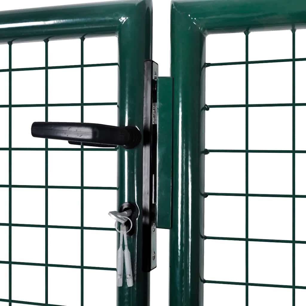 Robuuste Stalen Poort 306x150cm Groen (55% Korting)