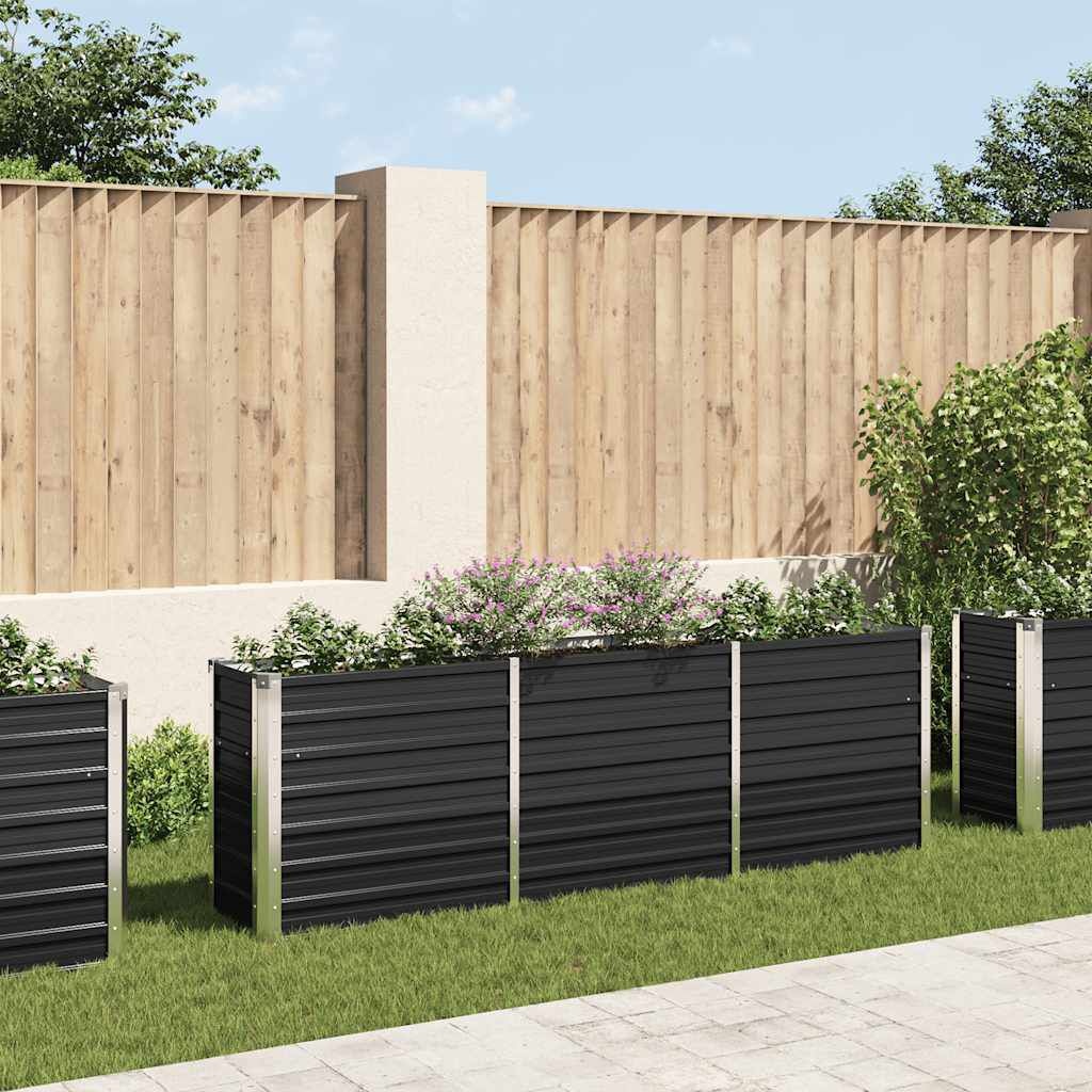 Verhoogde Plantenbak Gegalvaniseerd Staal 240x40x77cm Antraciet - 34% Korting!