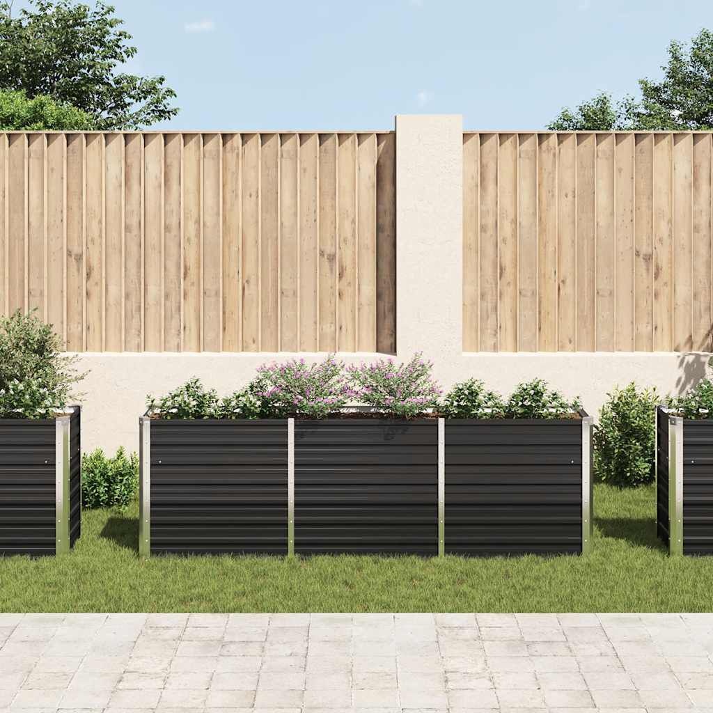 Verhoogde Plantenbak Gegalvaniseerd Staal 240x40x77cm Antraciet - 34% Korting!
