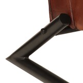 Bruine lederen fauteuil met ijzeren frame - 35% korting