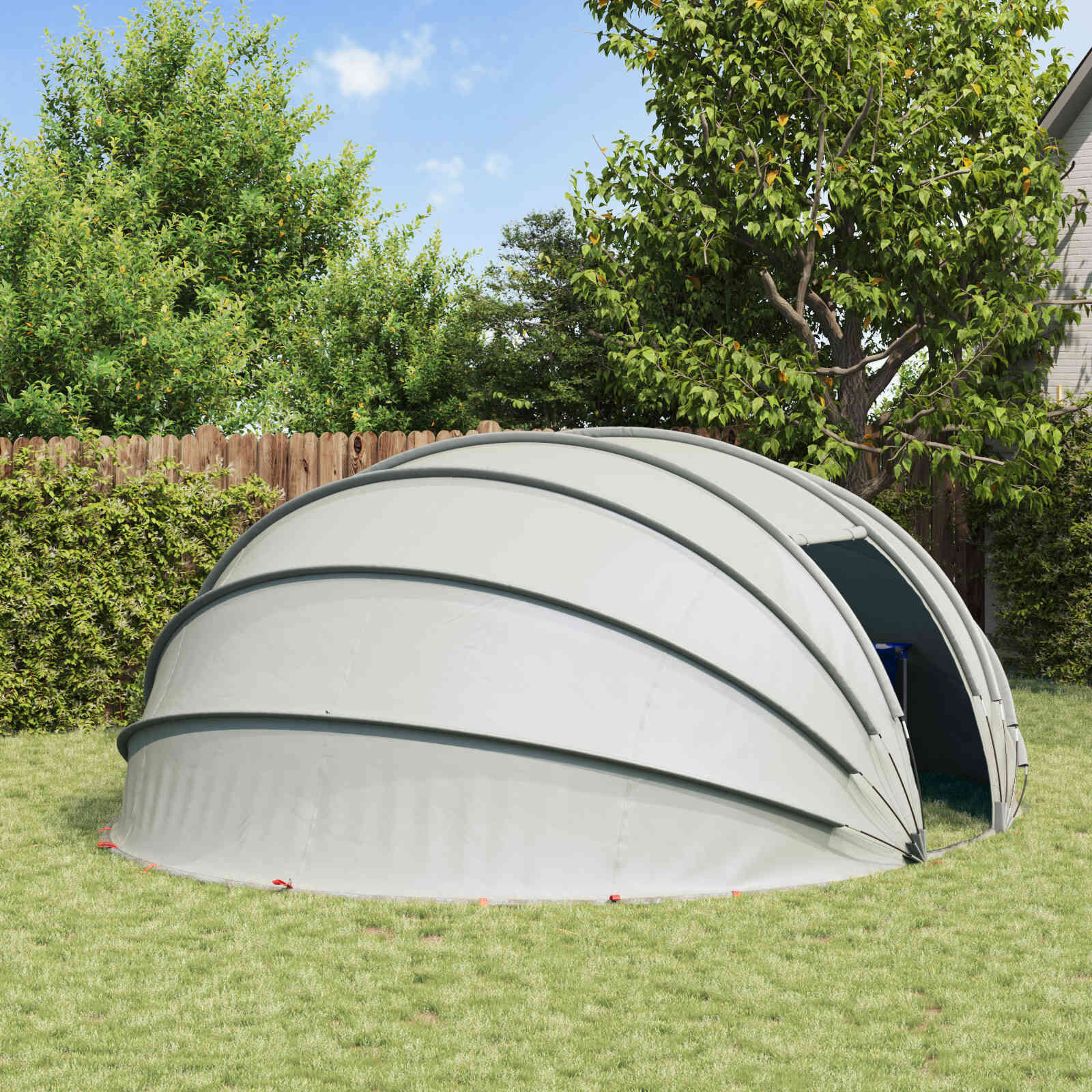 vidaXL Zwembad Tent Koepel 538x440x204cm Grijs - 35% Korting