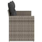 vidaXL Tuinbank 2-zits met Kussens (Polyrotan Grijs) - 30% Korting!