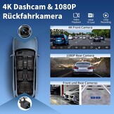 Draagbare Autoradio 10,26" met 4K Dashcam & Achteruitrijcamera | 57% Korting