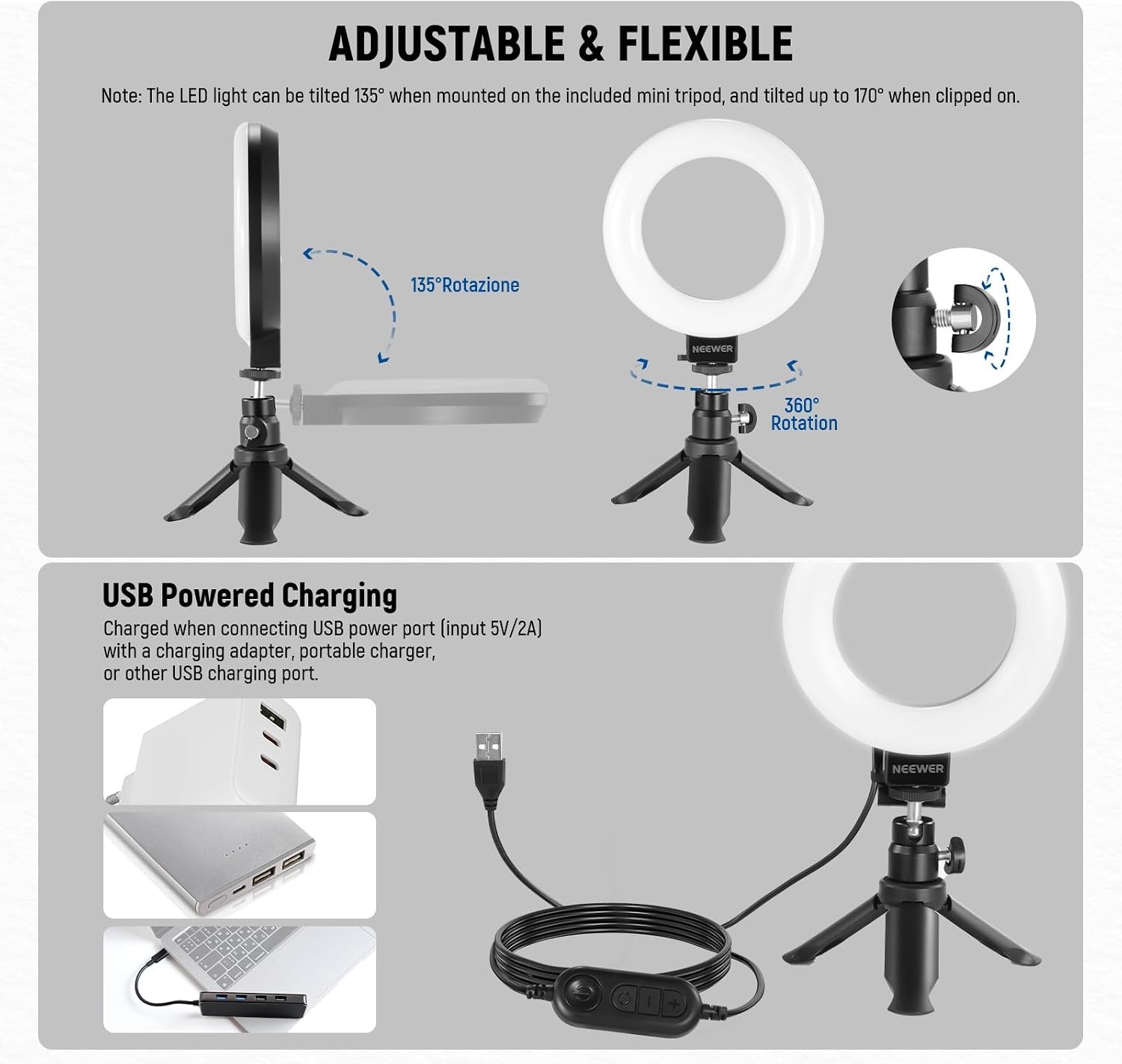 5" Ringlamp voor Videoconferenties | CRI 97+ | 5 Kleurtemp. | 76% Korting