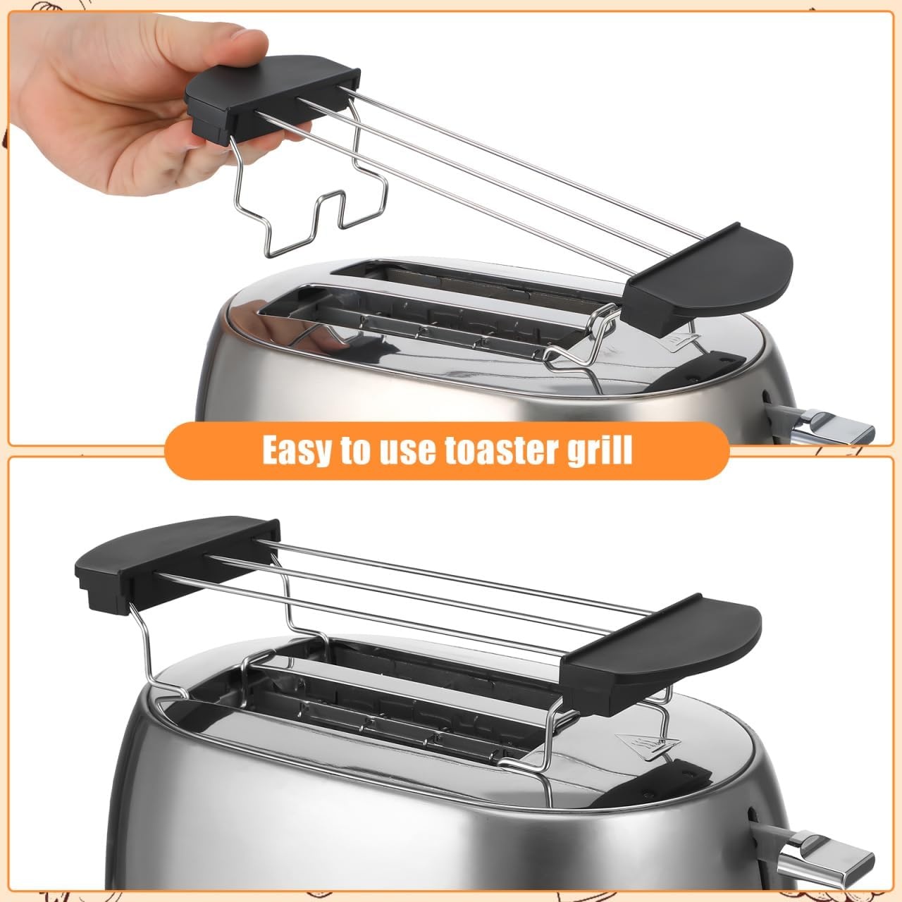 Warmhoud- & Grillrooster voor Broodrooster | Roestvrij Staal | 75% Korting