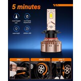 H7 LED Koplampen: 40.000 Lumen, Daglicht Wit (77% Korting)