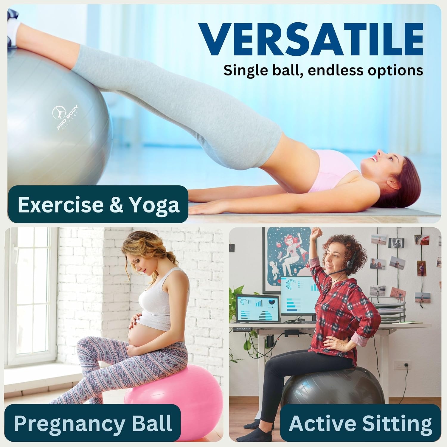 Pilates Balansoefenbal 75cm - 76% Korting - Fitness, Yoga, Zwangerschap