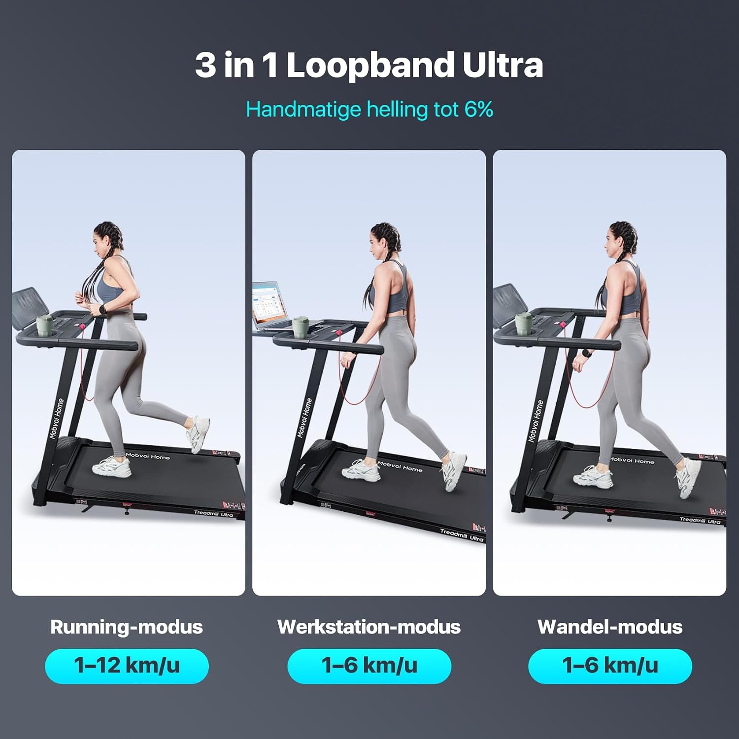 Loopband 3-in-1 Opvouwbaar met 6% Helling | 30% Korting