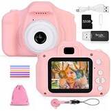 Digitale Kindercamera Roze met 32GB | Veilig Rubber | Vanaf 3 Jaar | 28% Korting