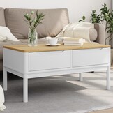 vidaXL Salontafel FLORO Grenenhout Wit - 35% Korting