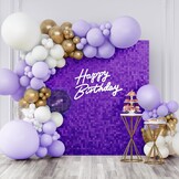 Paarse Pailletten Wandpanelen 30x30cm (24st) 2.16m² - Feestdecoratie