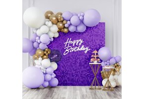 Paarse Glitter Wandpanelen 30x30 cm (24 stuks) - Feestdecoratie Achtergrond