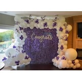 Paarse Pailletten Wandpanelen 30x30cm (24st) 2.16m² - Feestdecoratie