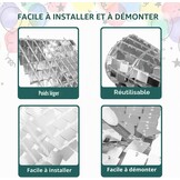 Paarse Pailletten Wandpanelen 30x30cm (24st) 2.16m² - Feestdecoratie