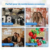 Paarse Pailletten Wandpanelen 30x30cm (24st) 2.16m² - Feestdecoratie