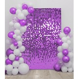 Paarse Pailletten Wandpanelen 30x30cm (24st) 2.16m² - Feestdecoratie