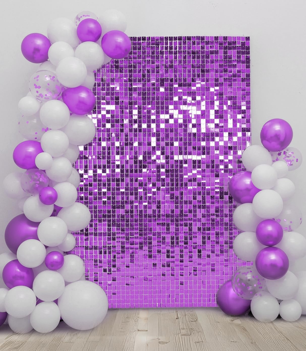 Paarse Pailletten Wandpanelen 30x30cm (24st) 2.16m² - Feestdecoratie