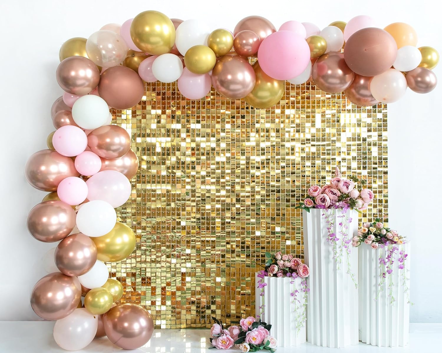 Paarse Pailletten Wandpanelen 30x30cm (24st) 2.16m² - Feestdecoratie