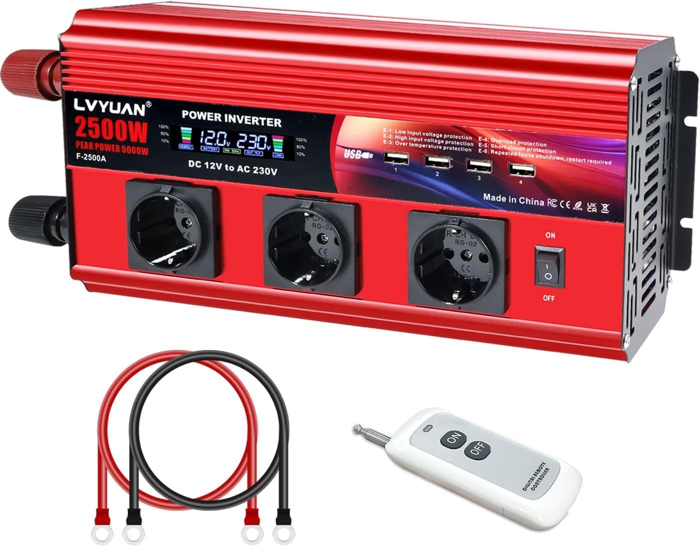 Omvormer 12V naar 230V - 2500W - 35% Korting!
