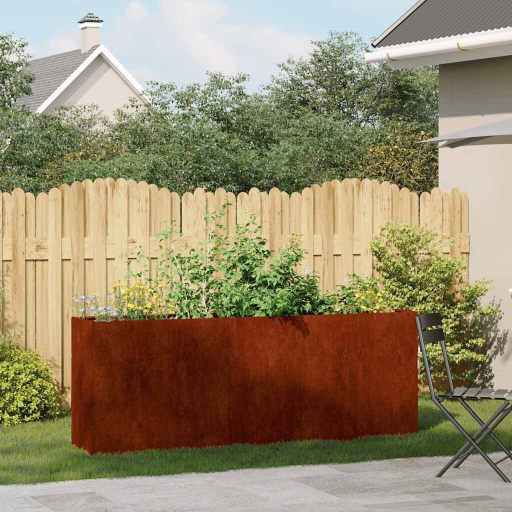 vidaXL Plantenbak roestig 200x40x80 cm weervast staal