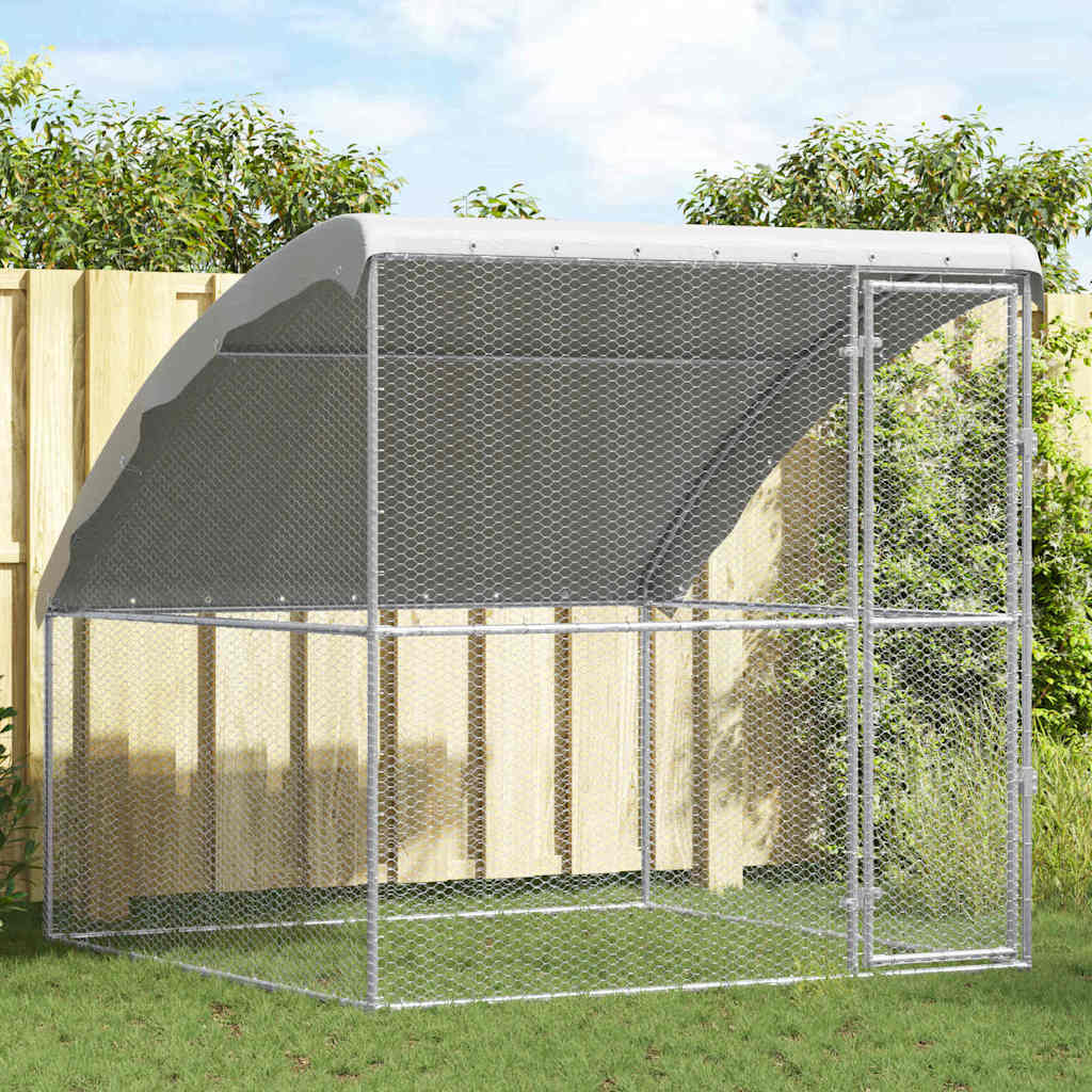 vidaXL Kippenhok zilver 2 x 2 x 2 m Gegalvaniseerd staal