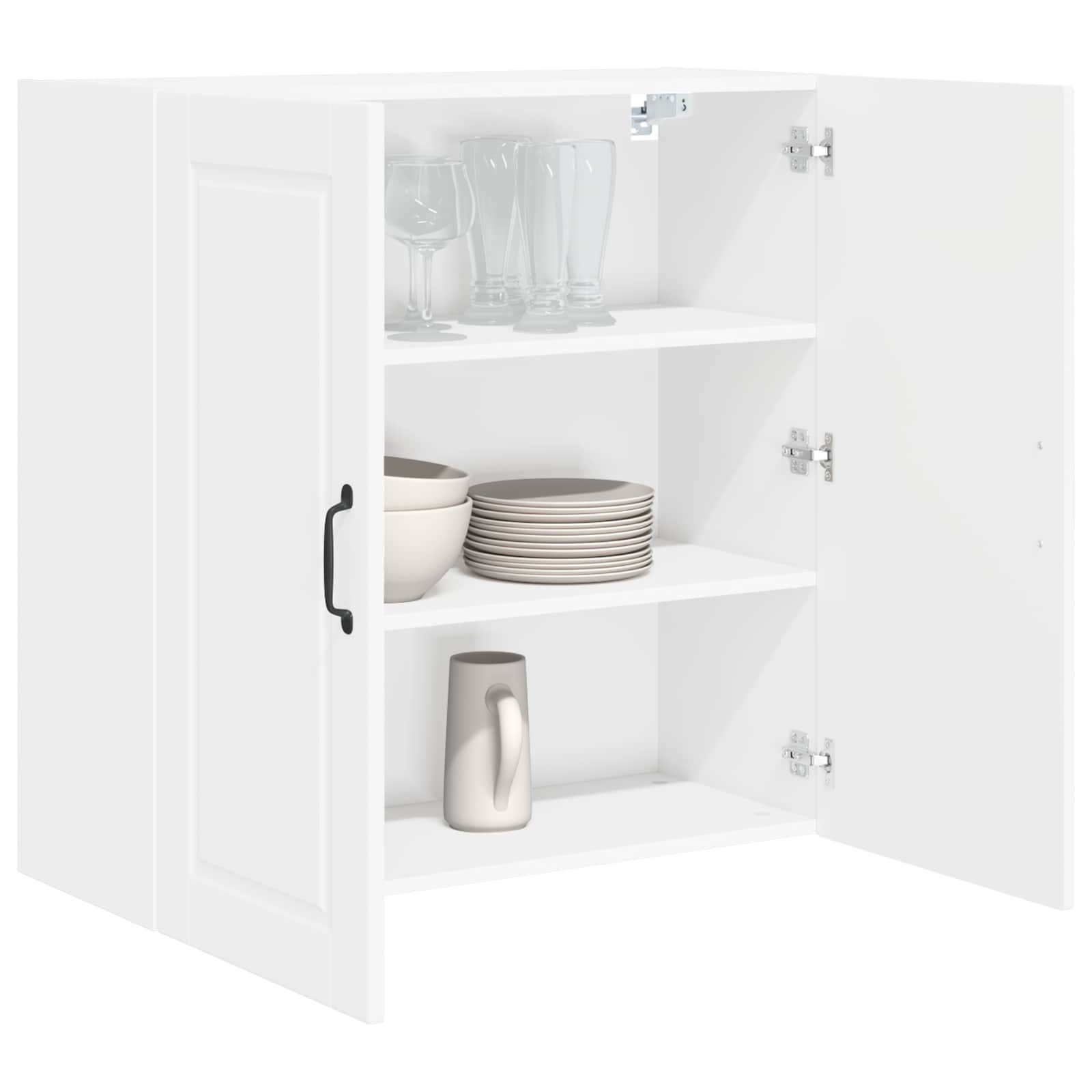 vidaXL Wandkast PORTO Wit 80 x 31 x 80 cm Bewerkt hout