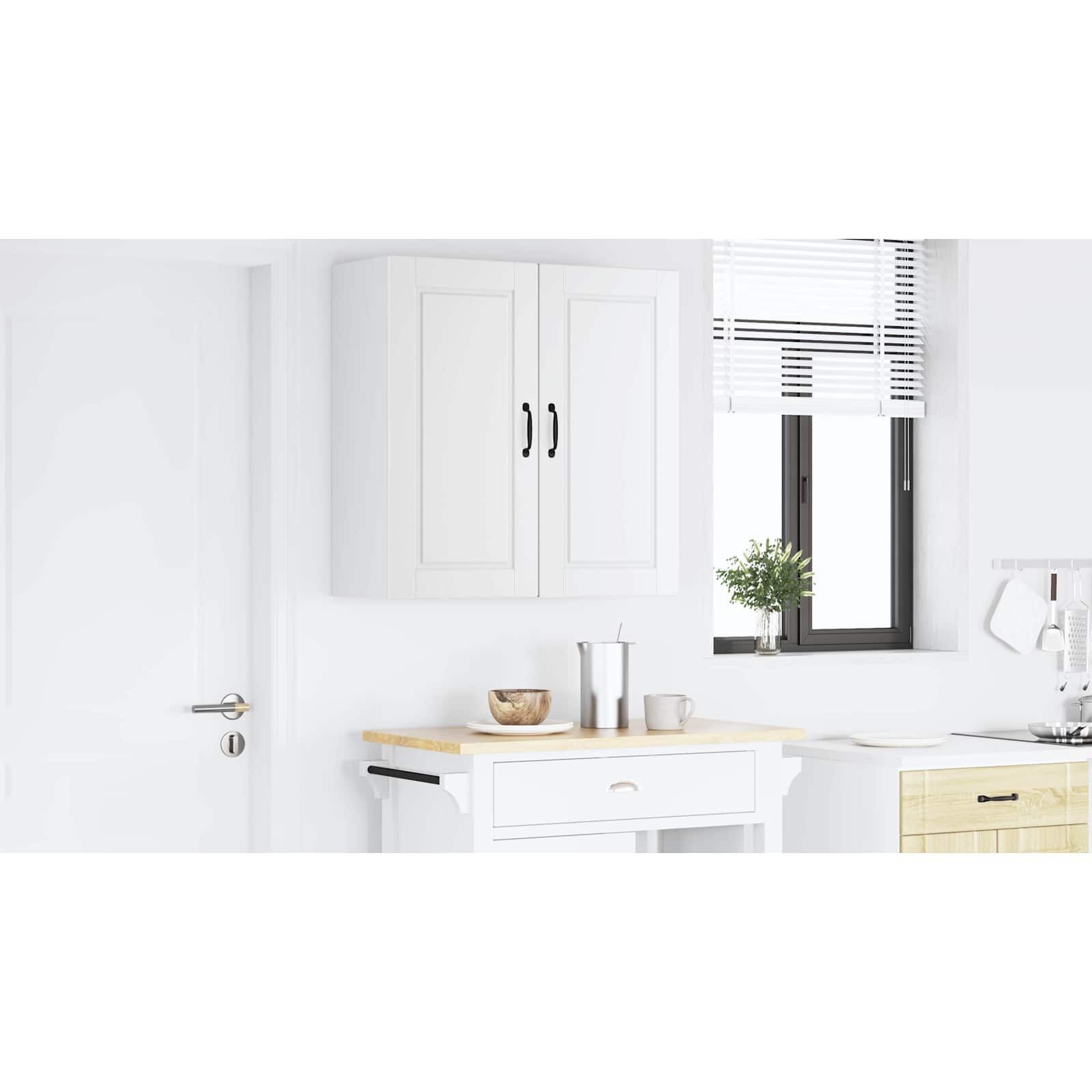 vidaXL Wandkast PORTO Wit 80 x 31 x 80 cm Bewerkt hout