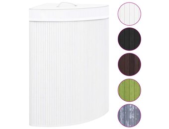 VidaXL Hoekwasmand Bamboe Wit - 60L met 33% Korting