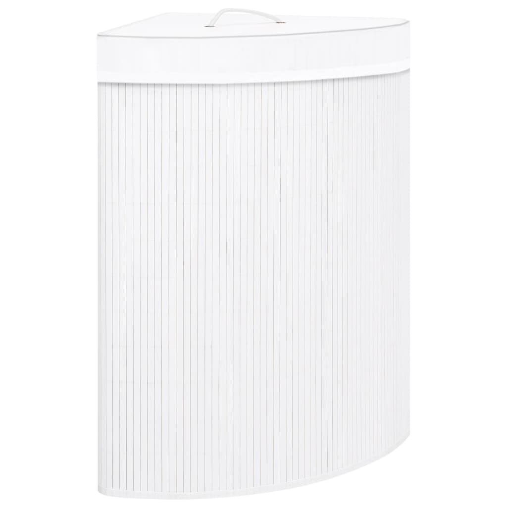 VidaXL Hoekwasmand Bamboe Wit - 60L met 33% Korting