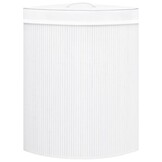 VidaXL Hoekwasmand Bamboe Wit - 60L met 33% Korting
