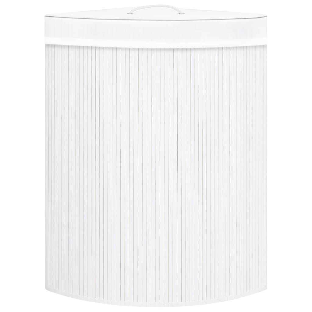 VidaXL Hoekwasmand Bamboe Wit - 60L met 33% Korting