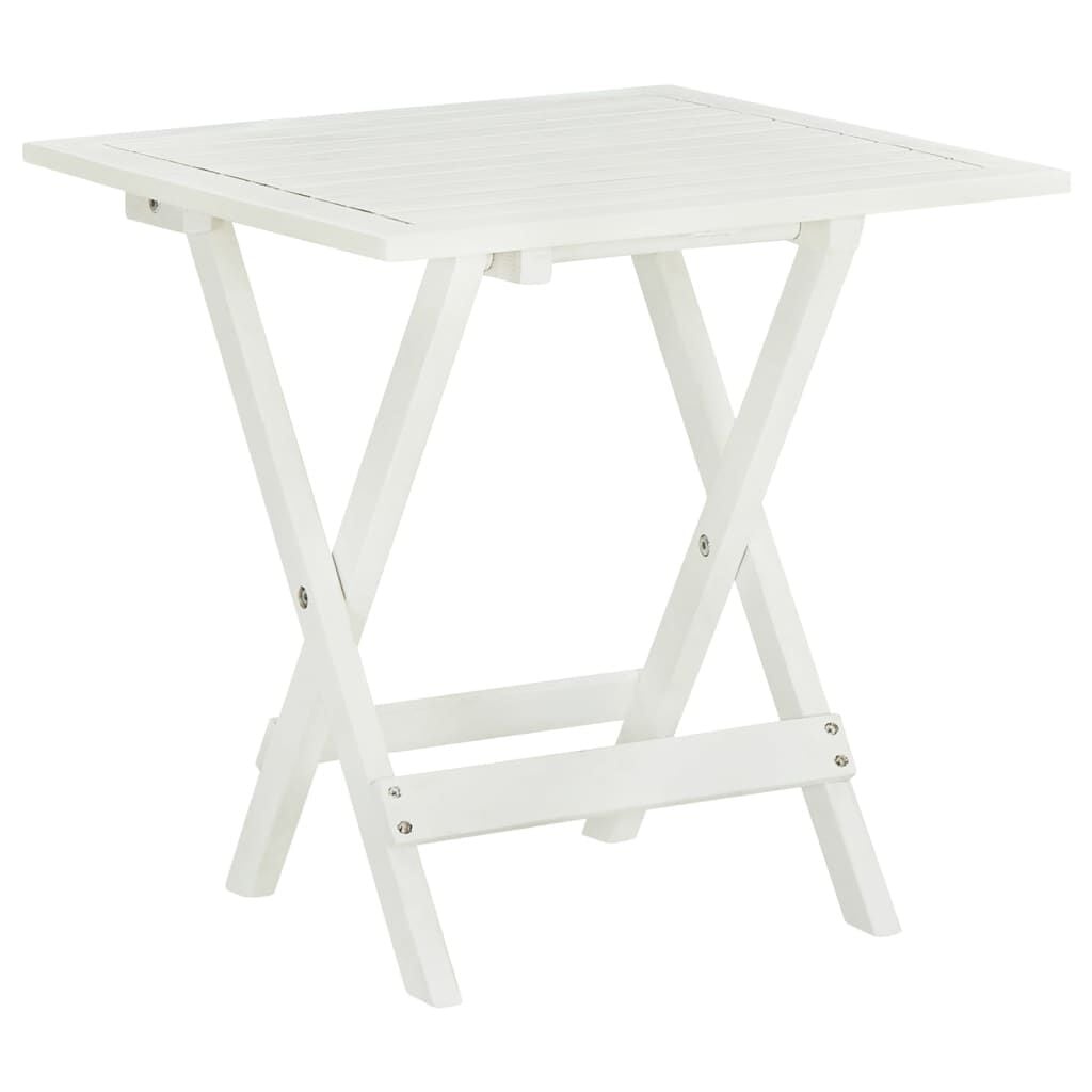 vidaXL Bistrotafel Acaciahout 46x46x47 cm Wit - 53% Korting