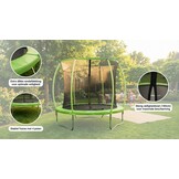 Trampoline 305cm met Veiligheidsnet - Groen/Zwart - 35% Korting