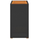 Retoure Tuinbijzettafel met Houten Blad - Zwart Poly Rattan (60x40x75 cm) - 34% Korting!