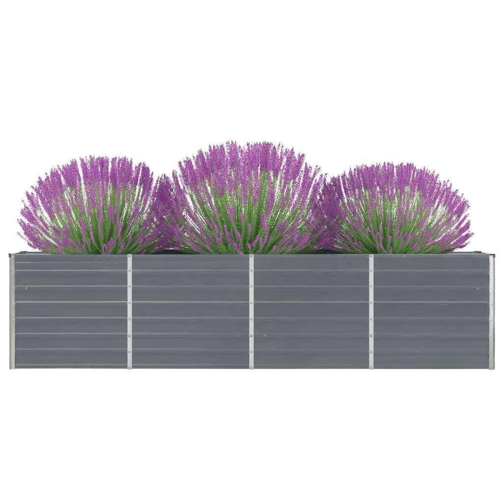 Verhoogd Tuinbed 320x40x77 cm Gegalvaniseerd Staal Grijs - 34% Korting!