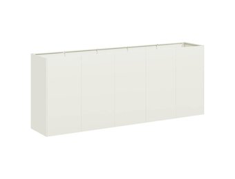 vidaXL Verhoogde Plantenbak 200x40x80 cm - Koudgewalst Staal Wit - 35% Korting