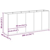 vidaXL Verhoogde Plantenbak 200x40x80 cm - Koudgewalst Staal Wit - 35% Korting