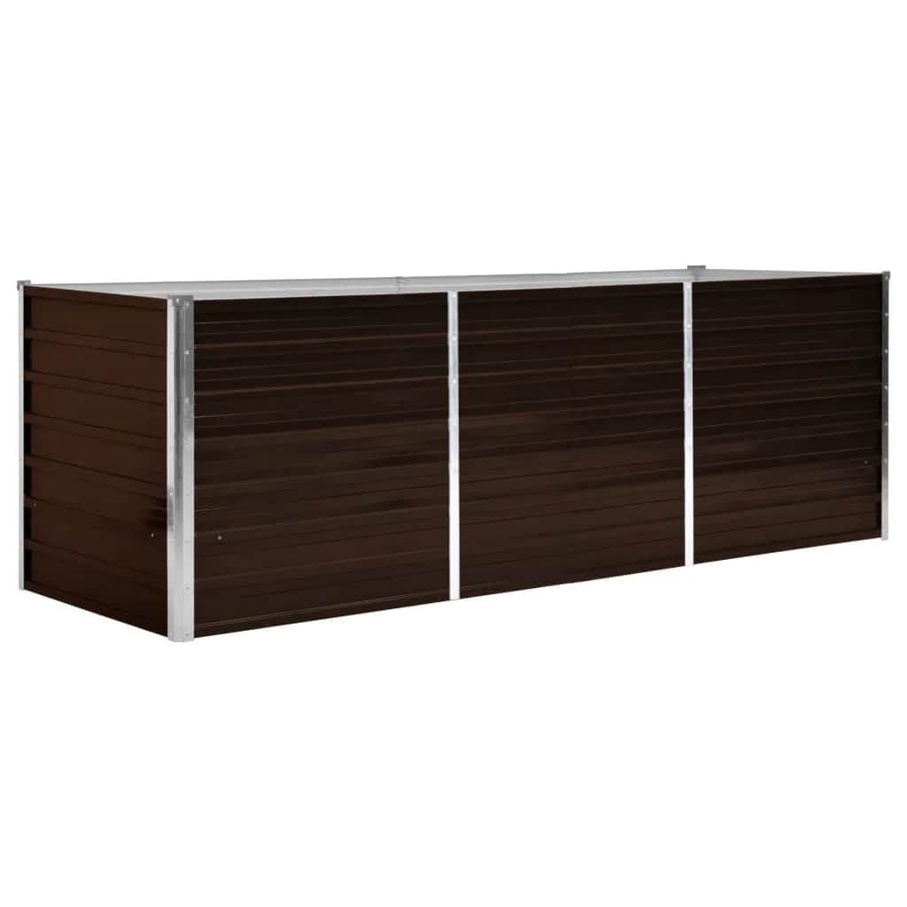 Verhoogde Plantenbak 240x80x77 cm Staal Bruin - 34% Korting!