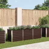 Verhoogde Plantenbak 240x80x77 cm Staal Bruin - 34% Korting!